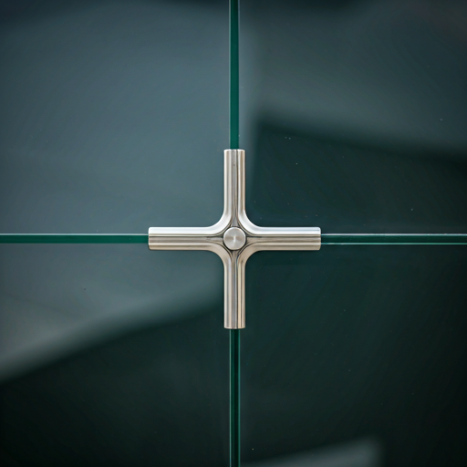 Detailansicht einer präzisen metallischen Glasverbindung